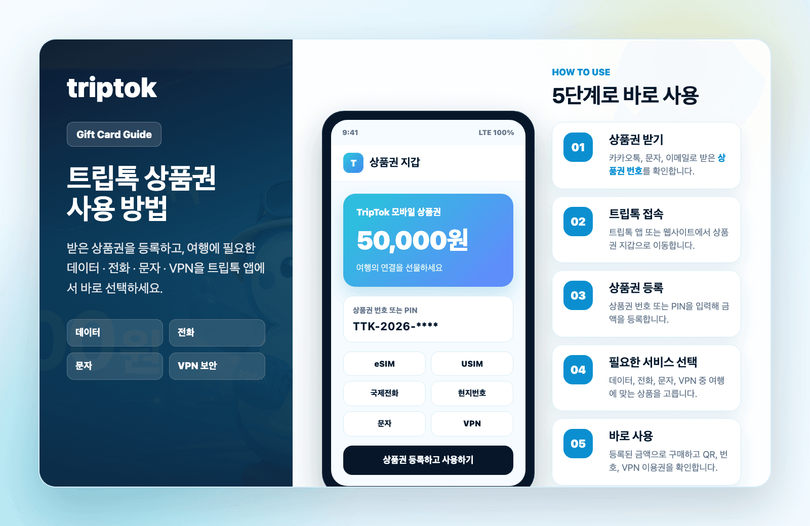 트립톡 상품권 사용 방법 5단계 안내 이미지