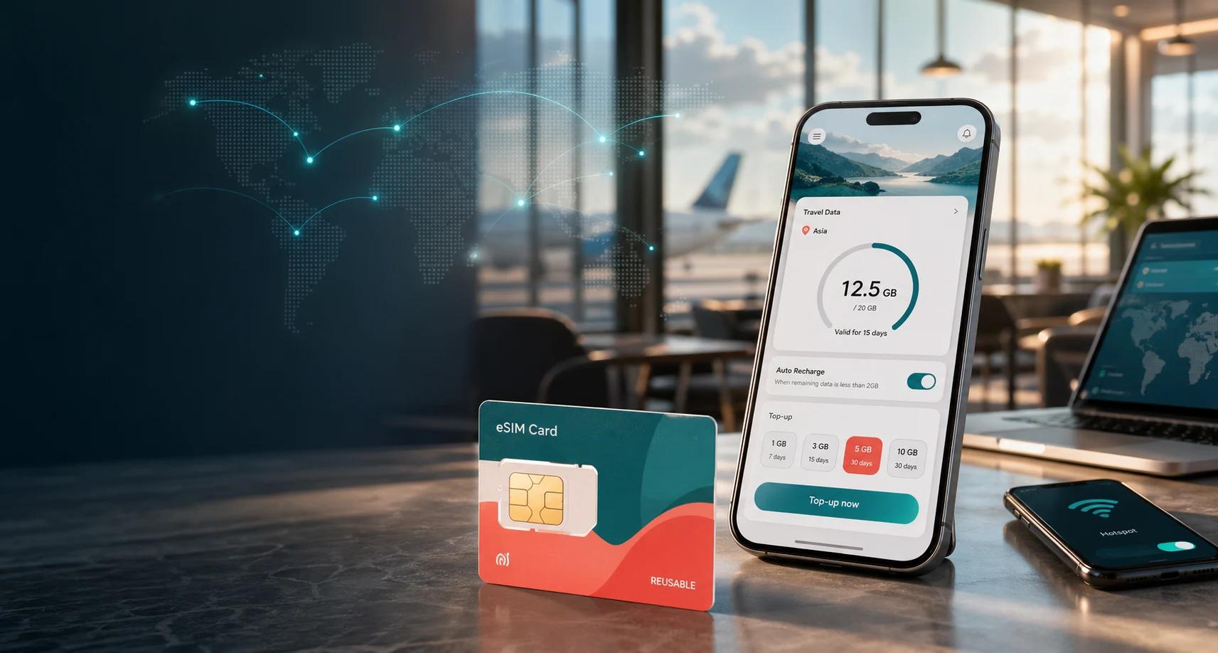 TripTok eSIM Card full-screen product background
