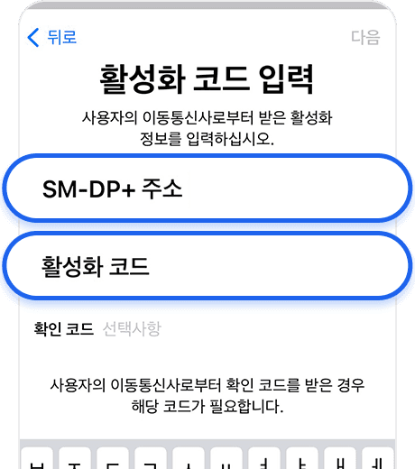 SM-DP+ 주소 입력