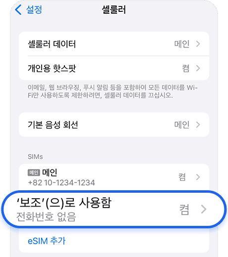 eSIM 요금제 선택