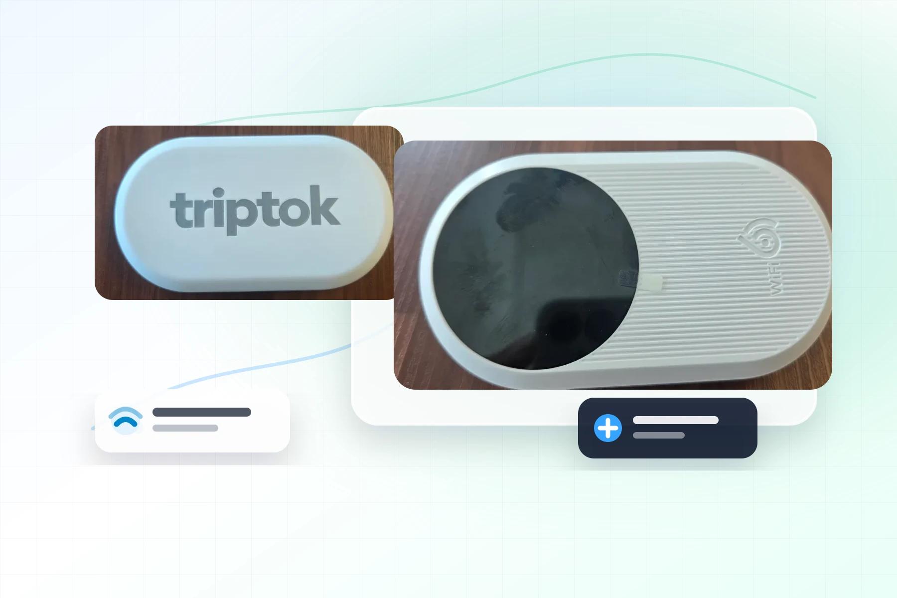 흰색 트립톡 MiFi 와이파이 에그 전면과 후면 제품 이미지