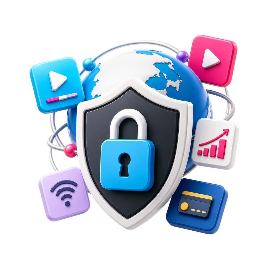 무료 해외 VPN 3D 아이콘